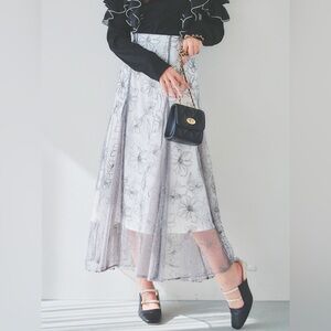 Dazzlin flora A line skirt